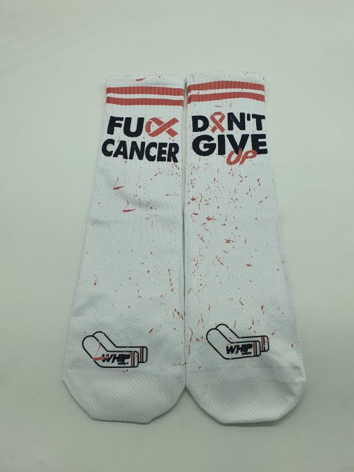 FUCK CANCER SOCKS DON'T GIVE UP